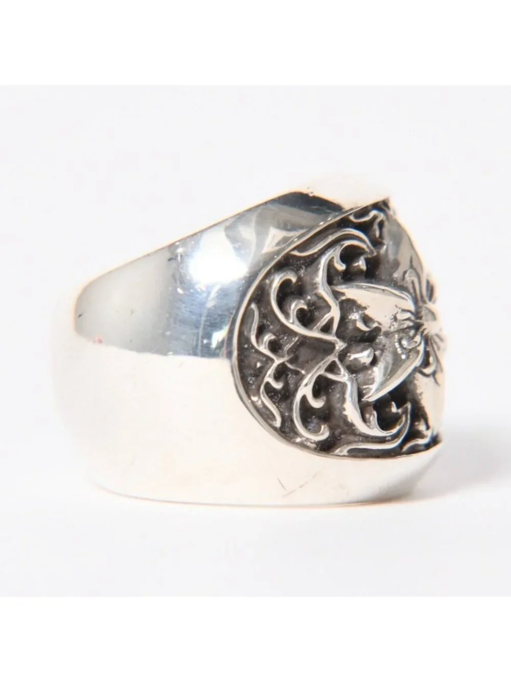 Chrome Hearts Classic Oval Star Ring David Arabesque 925 Sterling Silver